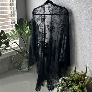 Laundry By Shelli Segal Black Lace Asymmetrical Skirt
